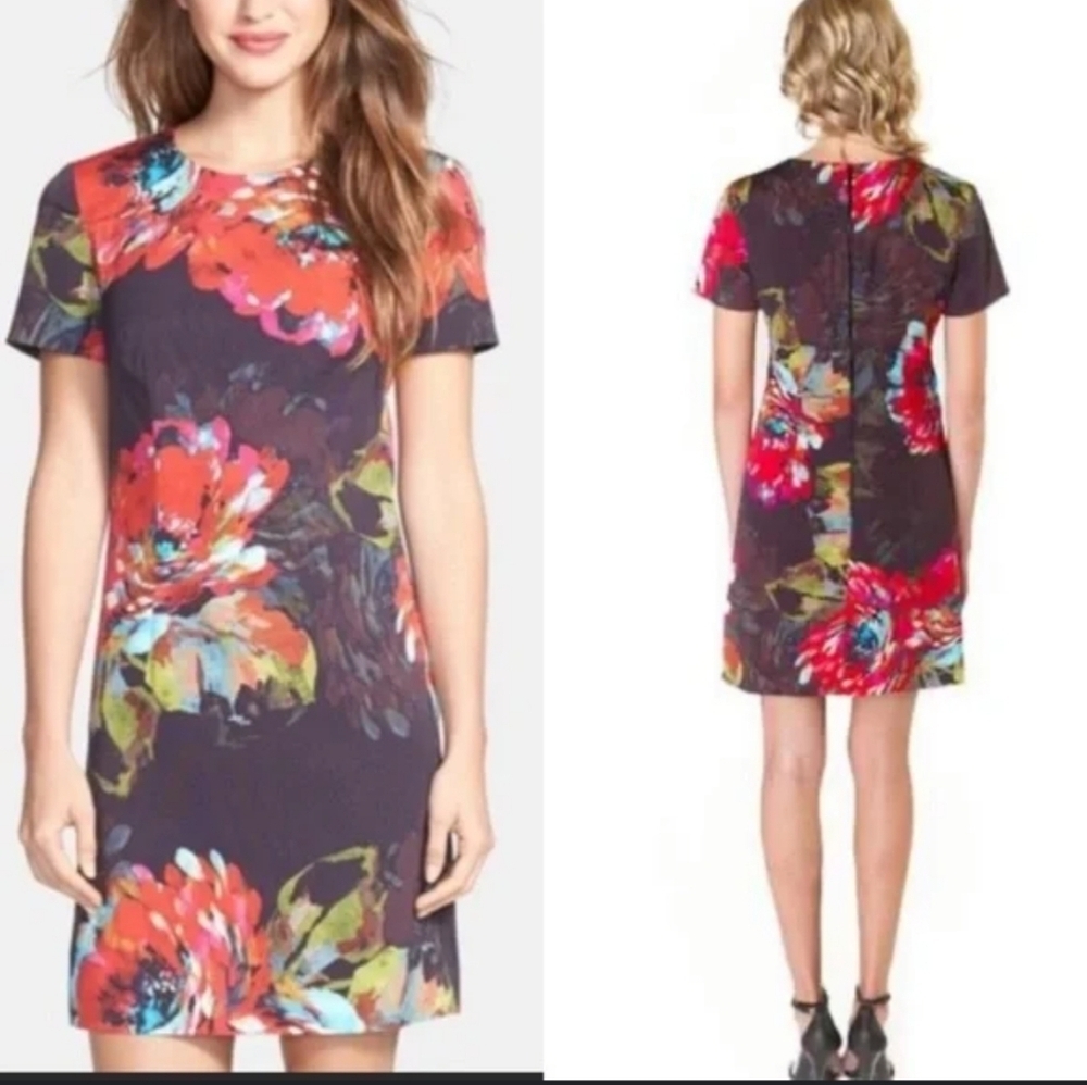 Trina Turk Natasha Floral Sheath Dress Sz 6 Women Lined Boho Coastal Cocktail